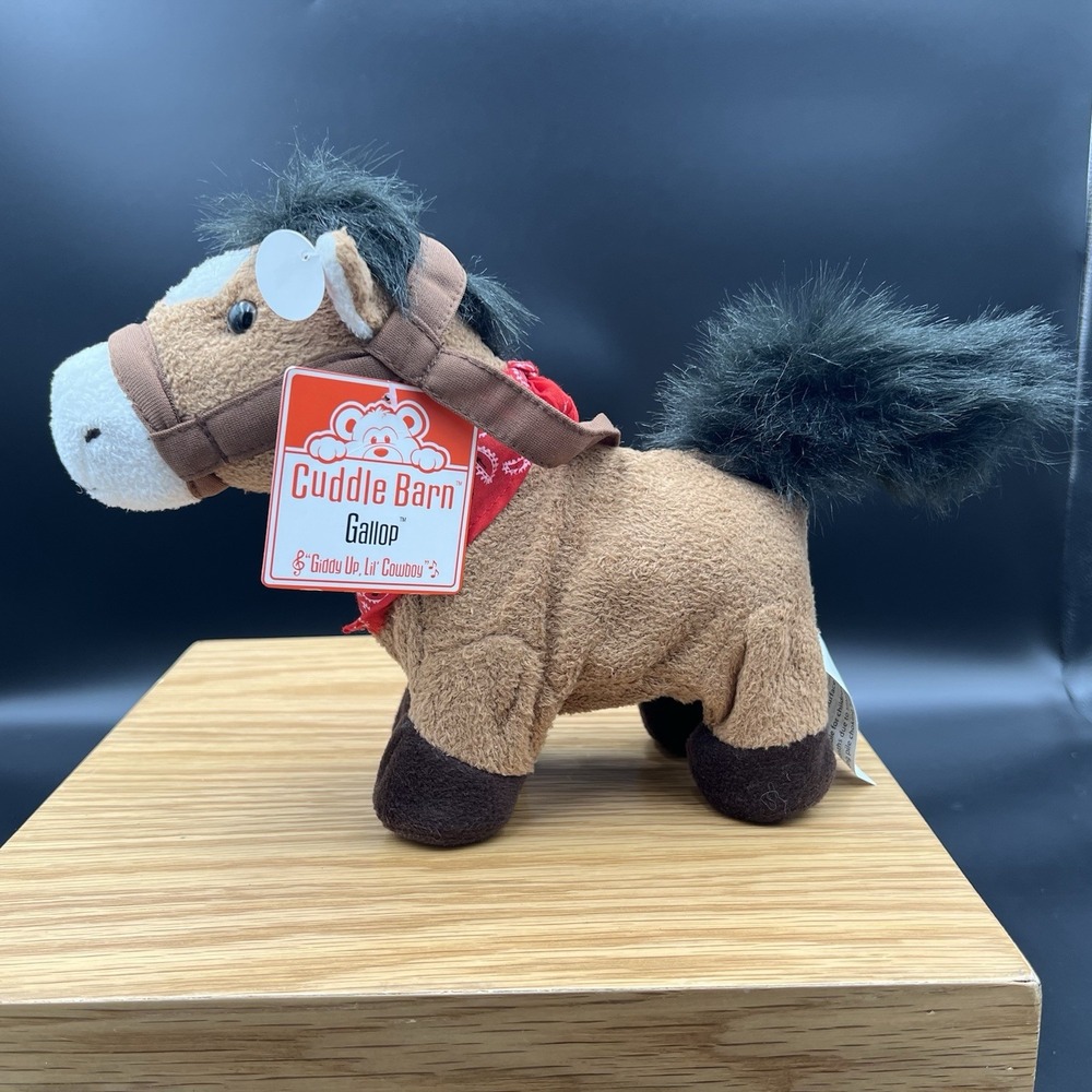 Cuddle Barn 10" Gallop Musical Horse Sings Whinnies Trots Red Bandana